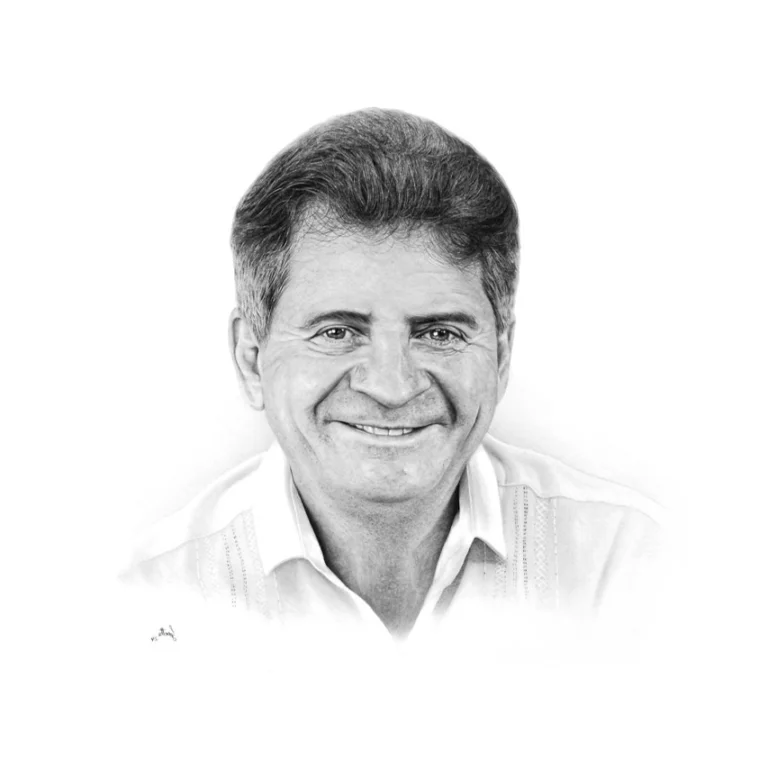 Retrato Lapiz Carboncillo Dr Luis Escaf